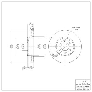 Dodge Durango Brake Rotor (1) - Front - R1 Concepts - Plain - 2003